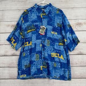 Reyn Spooner UCLA Bruins Hawaiian Button Down Shirt Mens Large Blue Yellow NEW